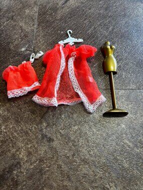 Topper Dawn doll clothes Midnight Lace bright dark orange 725